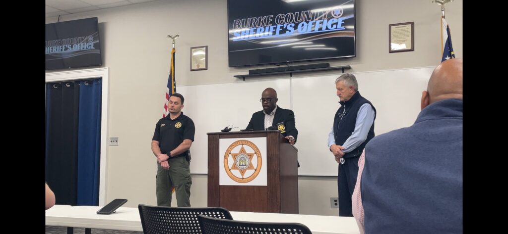 Burke County Sheriff Alonzo Williams speaks at a press conference on Tuesday, Feb. 25. Staff photo by Erin Weeks